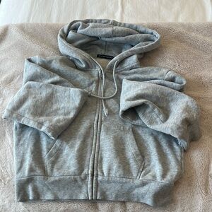 Brandy Melville cropped, hooded, zip up